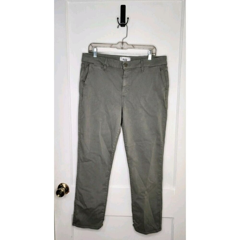 Paige Pants Womens Size 32 Rianne Slash Pocket Chino Green
